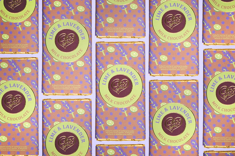 Lime and Lavender Chocolate Bars