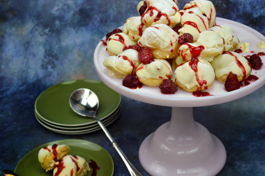 Lemon & White Chocolate Profiteroles