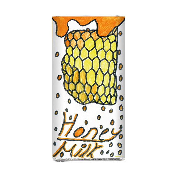 <h3>Luke – 14</h3> <p>Luke’s wonderful design uses the colours of honey and shapes of the honeycomb to create a beautiful visual on his wrapper. Luke took a lot of time to get the hexagonal shape right – but it certainly paid off in the end.</p>