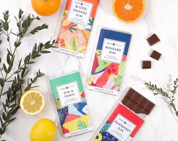 Gin flavoured chocolate bars