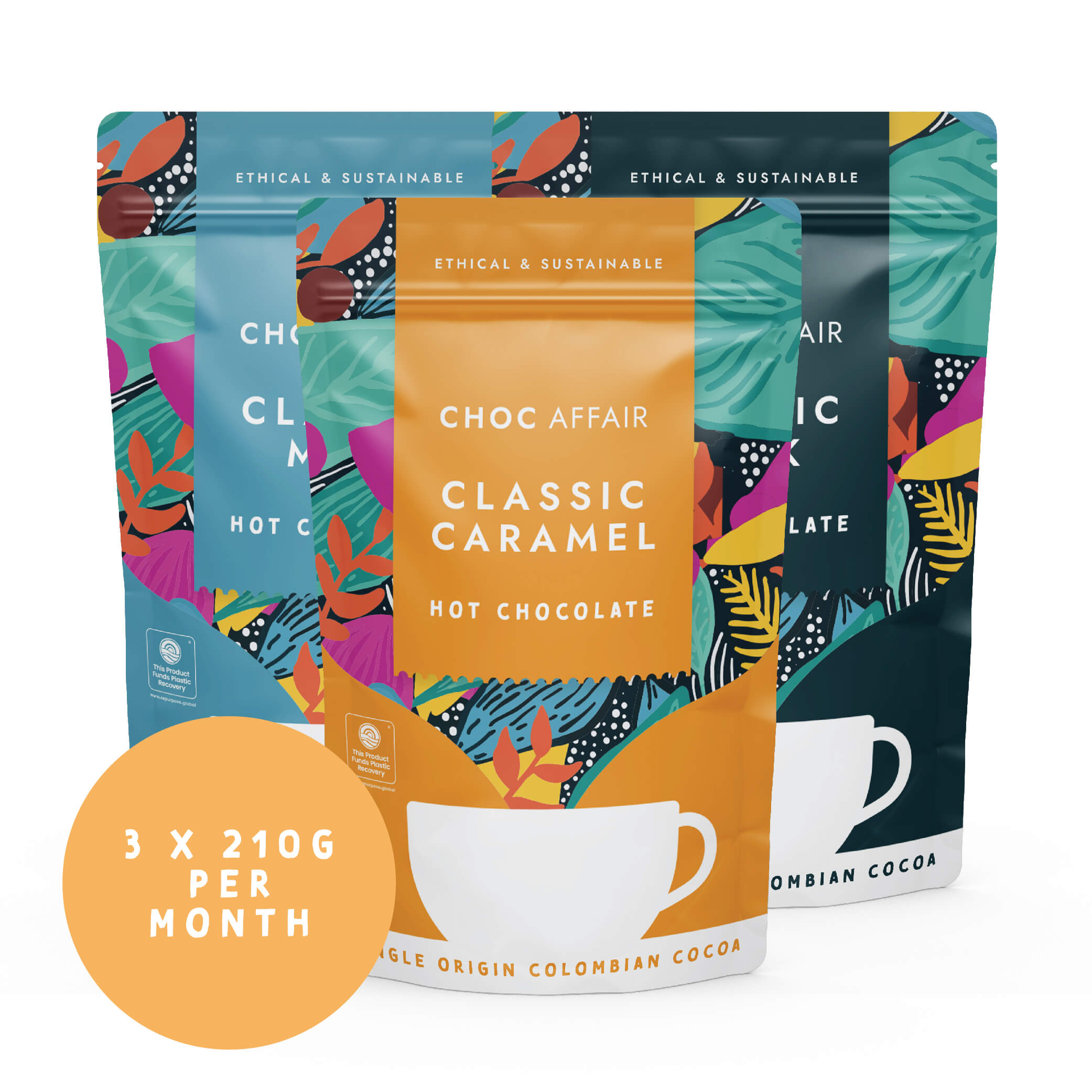 Hot Chocolate Pouches - 3 3 pouches of hot drinking chocolate flakes.