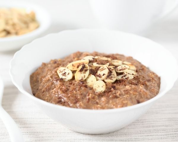 Chocolate Porridge with Almond Slices