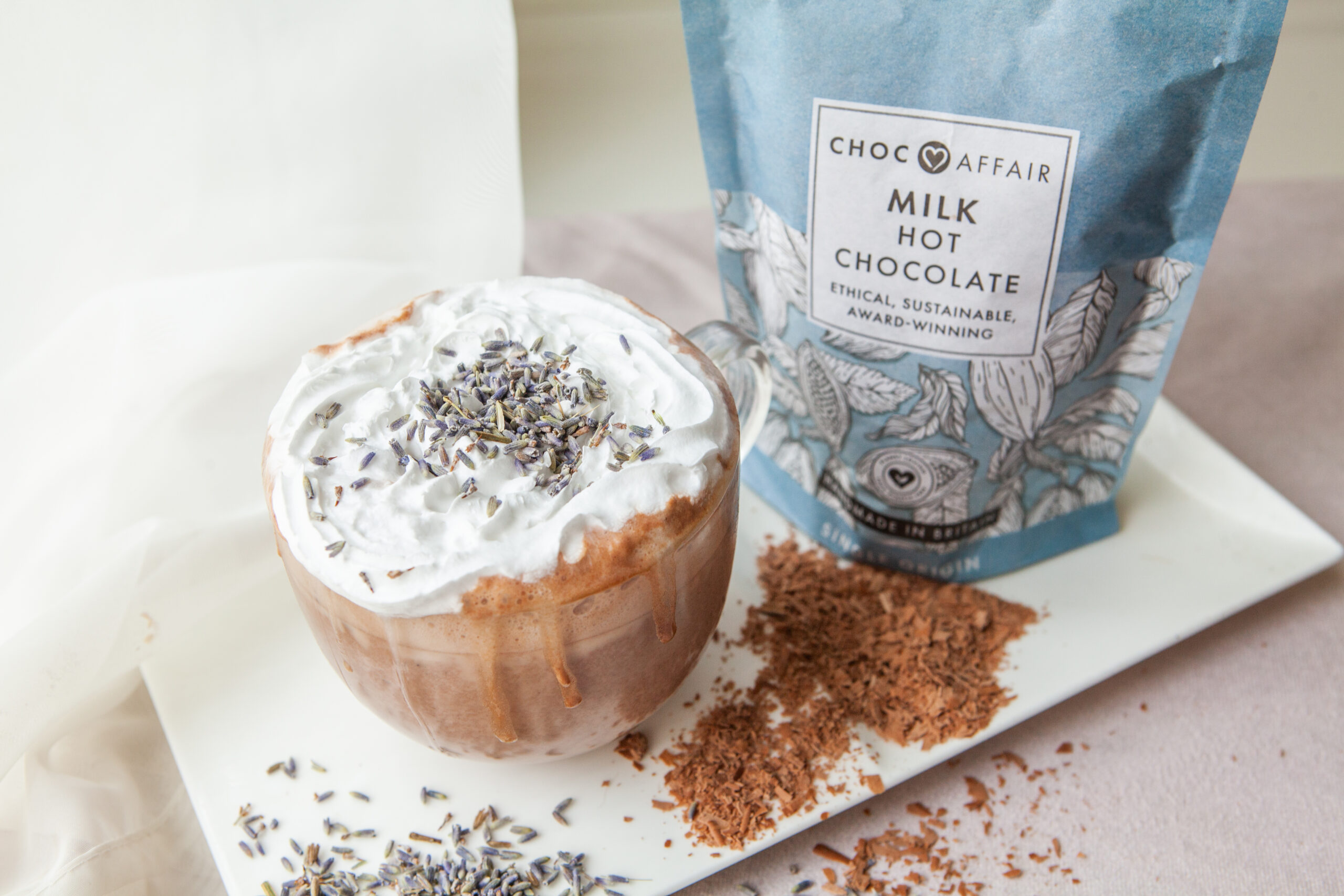 Lavender milk hot chocolate