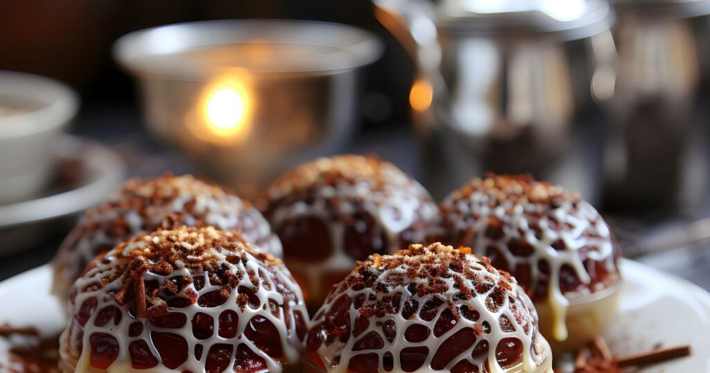 Chocolate spider web truffles