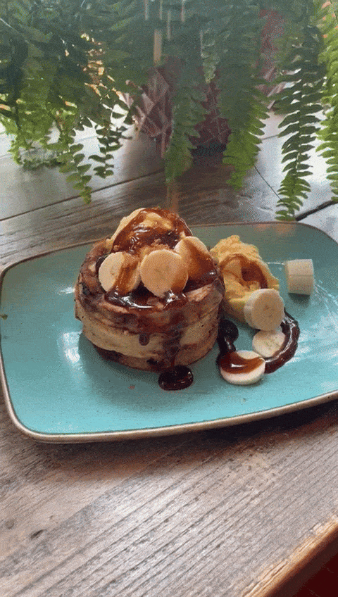 Chocolate biscoff pancakes gif